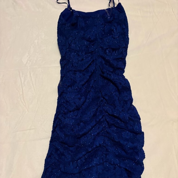 Emerald Sundae Blue Glitter-Lace Bodycon Dress Size Small - Picture 5 of 5